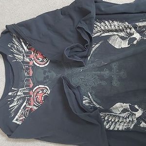 vintage y2k emo black grunge L tee